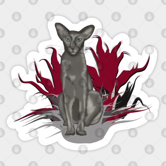 Oriental cat Sticker by KateQR